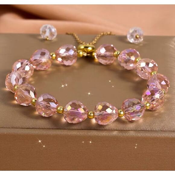 Pink Swarovski Beaded Bracelet - Picture 9 of 10